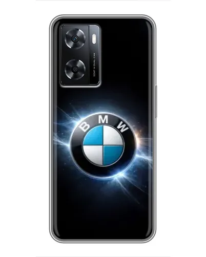 Чохол для OPPO A77 з картинкою «BMW — неонове сяйво»