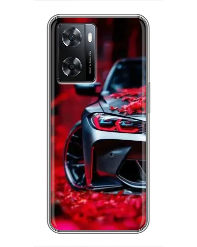 Чохол для OPPO A77 з картинкою «Спортивна BMW та квіти»