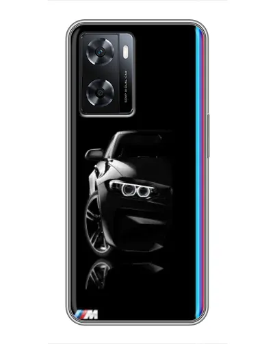Чохол для OPPO A77 з картинкою «Силует BMW в темряві»