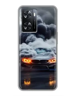 Чохол для OPPO A77 з картинкою «BMW у диму» Чохол для OPPO A77 з картинкою «BMW у диму»