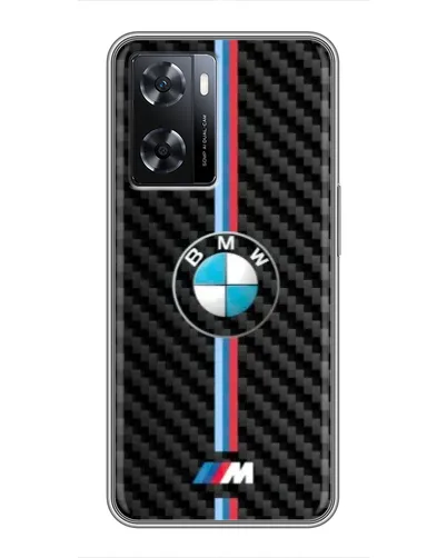 Чохол для OPPO A77 з картинкою «Емблема BMW та карбон»