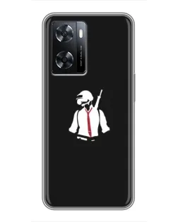 Чохол для OPPO A77 з картинкою «PUBG — силует воїна»