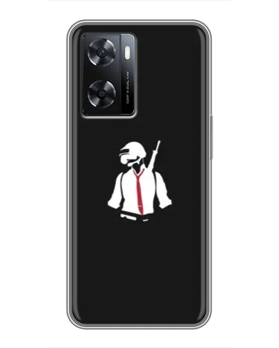 Чохол для OPPO A77 з картинкою «PUBG — силует воїна»