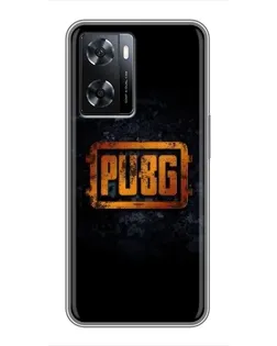 Чохол для OPPO A77 з картинкою «PUBG — золотий логотип»