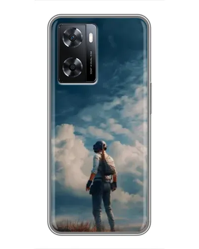 Чохол для OPPO A77 з картинкою «Герой PUBG на скелі»