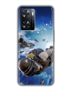 Чохол для OPPO A77 з картинкою «Десант PUBG — стрибок»