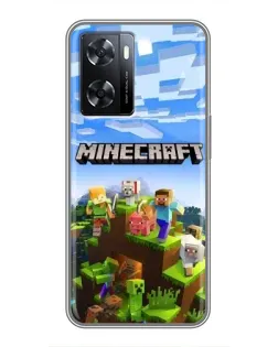 Чохол для OPPO A77 з картинкою «Minecraft класичний світ»