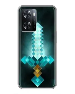 Чохол для OPPO A77 з картинкою «Алмазний меч неон»