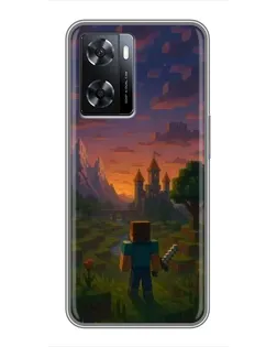 Чохол для OPPO A77 з картинкою «Стів біля вежі»