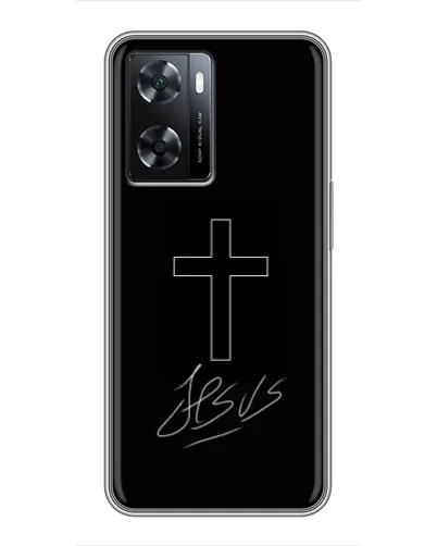 Чехол для OPPO A77 с картинкой «Графический крест Jesus» Чехол для OPPO A77 с картинкой «Графический крест Jesus»