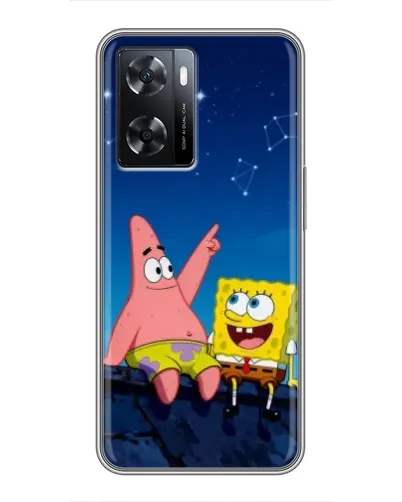 Чехол для OPPO A77 с картинкой «Губка Боб и Патрик ночью» Чехол для OPPO A77 с картинкой «Губка Боб и Патрик ночью»