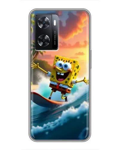 Чехол для OPPO A77 с картинкой «Губка Боб серфингист» Чехол для OPPO A77 с картинкой «Губка Боб серфингист»