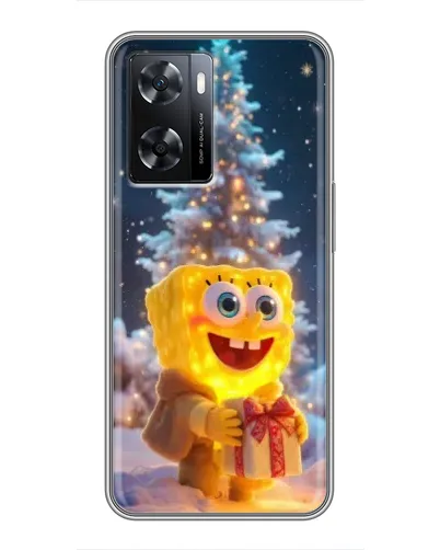 Чехол для OPPO A77 с картинкой «Рождественский Спанч Боб» Чехол для OPPO A77 с картинкой «Рождественский Спанч Боб»