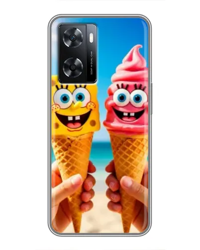 Чехол для OPPO A77 с картинкой «Спанч Боб мороженое» Чехол для OPPO A77 с картинкой «Спанч Боб мороженое»