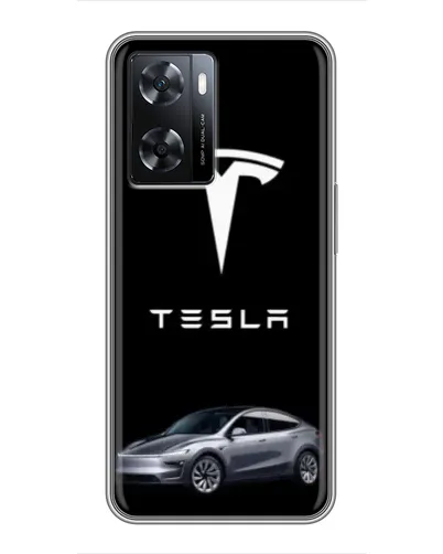 Чохол для OPPO A77 з картинкою «Tesla Model Y»