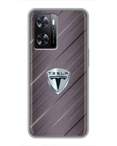 Чохол для OPPO A77 з картинкою «Металева текстура Tesla»