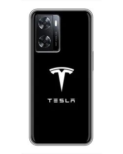 Чохол для OPPO A77 з картинкою «Tesla White Logo» Чохол для OPPO A77 з картинкою «Tesla White Logo»