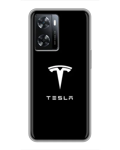 Чохол для OPPO A77 з картинкою «Tesla White Logo»