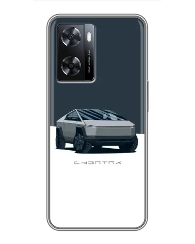 Чохол для OPPO A77 з картинкою «Сріблястий Cybertruck Tesla»