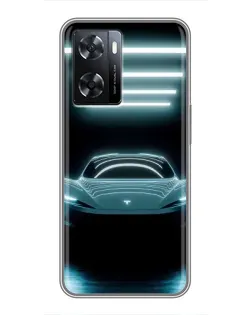 Чохол для OPPO A77 з картинкою «Tesla в неоні» Чохол для OPPO A77 з картинкою «Tesla в неоні»