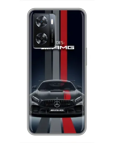 Чехол для OPPO A77 с картинкой «Mercedes — белый карбон»