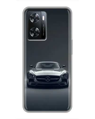 Чехол для OPPO A77 с картинкой «Mercedes на черном»