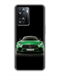Чехол для OPPO A77 с картинкой «Mercedes — неоновый лого»