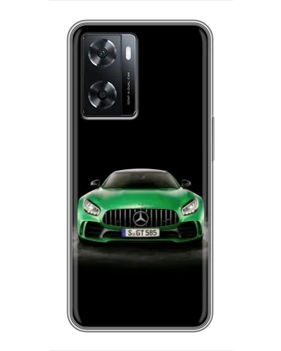 Чехол для OPPO A77 с картинкой «Mercedes — неоновый лого»