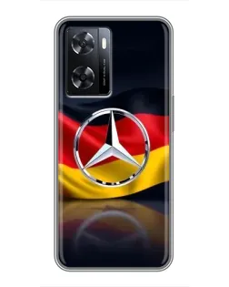 Чехол для OPPO A77 с картинкой «Mercedes — флаг Германии»