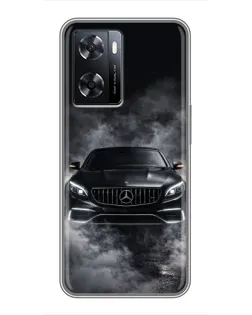 Чехол для OPPO A77 с картинкой «Mercedes в дыму»