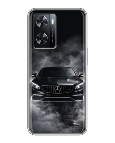 Чехол для OPPO A77 с картинкой «Mercedes в дыму»