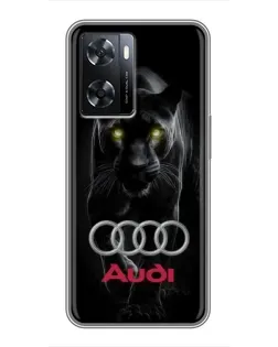 Чохол для OPPO A77 з картинкою «Пантера та Audi»