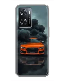Чохол для OPPO A77 з картинкою «Audi у хмарах диму»