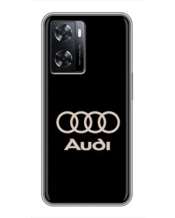 Чохол для OPPO A77 з картинкою «Audi — золотий логотип»