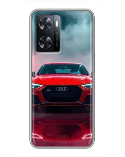 Чохол для OPPO A77 з картинкою «Audi RS — червоний стиль»