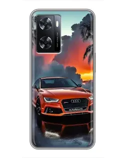 Чохол для OPPO A77 з картинкою «Audi — захід сонця»