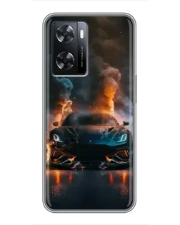 Чохол для OPPO A77 з картинкою «Lamborghini димна естетика»