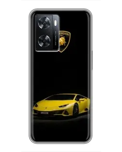 Чохол для OPPO A77 з картинкою «Lamborghini жовтий акцент»