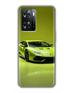 Чохол для OPPO A77 з картинкою «Салатовий Lamborghini Huracan»