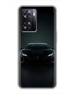 Чохол для OPPO A77 з картинкою «Чорний Lamborghini Aventador»