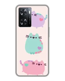 Чохол для OPPO A77 з картинкою «Pusheen тріо» Чохол для OPPO A77 з картинкою «Pusheen тріо»