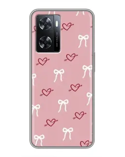 Чохол для OPPO A77 з картинкою «Серця та банти»