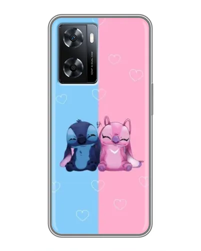 Чохол для OPPO A77 з картинкою «Stitch та Angel Love»