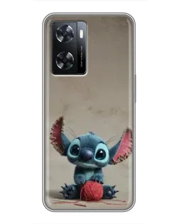 Чохол для OPPO A77 з картинкою «Стіч на чоричневому фоні»