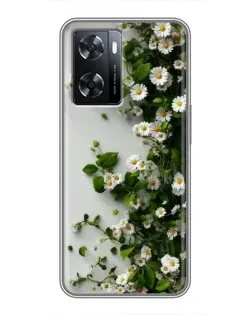 Чохол для OPPO A77 з картинкою «Гілка дрібних білих квітів»