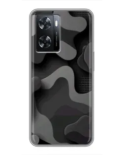 Чохол для OPPO A77 з картинкою «Темний абстрактний камуфляж»