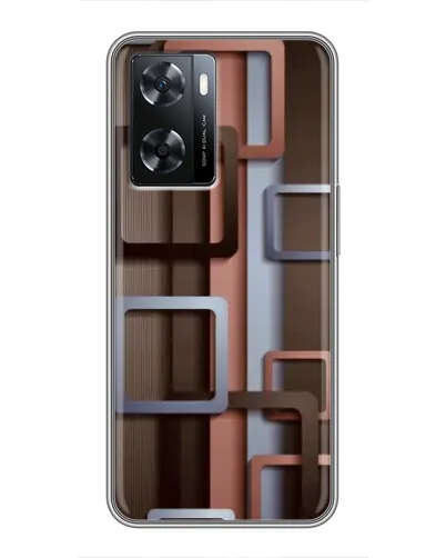 Чохол для OPPO A77 з картинкою «Коричневі об'ємні квадрати»