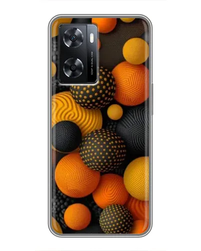 Чохол для OPPO A77 з картинкою «Об'ємні помаранчеві сфери»