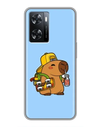 Чохол для OPPO A77 з картинкою «Капібара на скейті»
