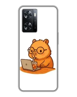 Чохол для OPPO A77 з картинкою «Капібара з ноутбуком» Чохол для OPPO A77 з картинкою «Капібара з ноутбуком»